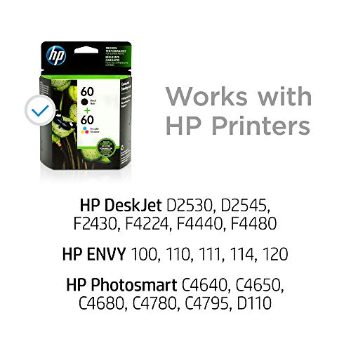 HP 60 | 2 Ink Cartridges | Black, Tri-color | CC640WN, CC643WN