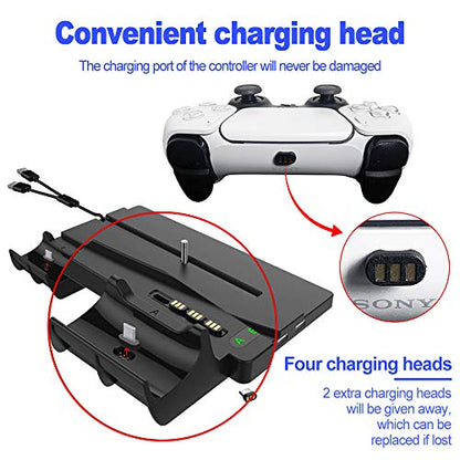 Vertical Stand for PS5 Console and Playstation 5 Digital Edition, Zamia Magnetic Suction Charging Station Dock with Dual Controller Charger Ports for PS5 and DualSense