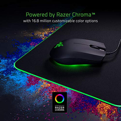 Razer Goliathus Extended Chroma Gaming Mousepad: Customizable Chroma RGB Lighting, Soft, Cloth Material, Balanced Control & Speed, Non-Slip Rubber Base, Classic Black