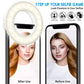 Selfie Ring Light, Rechargeable Clip on Mini Ring Light LED Selfie Fill Light with 3 Light Modes Adjustable Brightness, Ring Light for Phone Laptop Computer Camera, Girl Makes Up