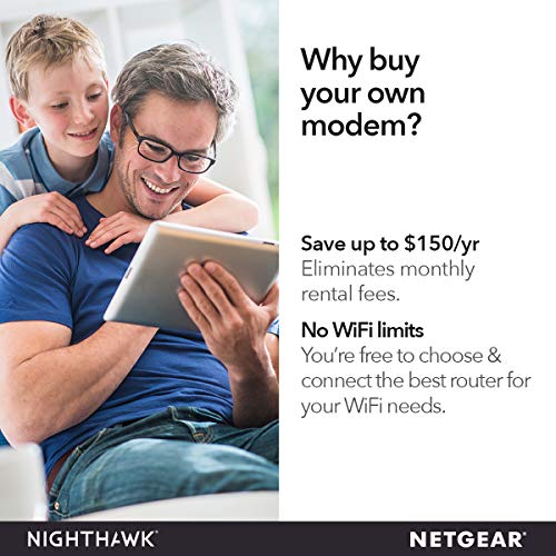 NETGEAR Nighthawk Cable Modem with Voice CM1150V - For Xfinity by Comcast Internet & Voice | Supports Cable Plans Up to 2 Gigabits | 2 Phone Lines | 4 x 1G Ethernet Ports | DOCSIS 3.1