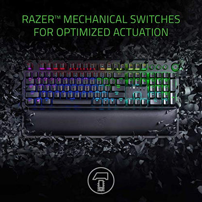 Razer BlackWidow Elite Mechanical Gaming Keyboard: Yellow Mechanical Switches - Linear & Silent - Chroma RGB Lighting - Magnetic Wrist Rest - Dedicated Media Keys & Dial - USB Passthrough