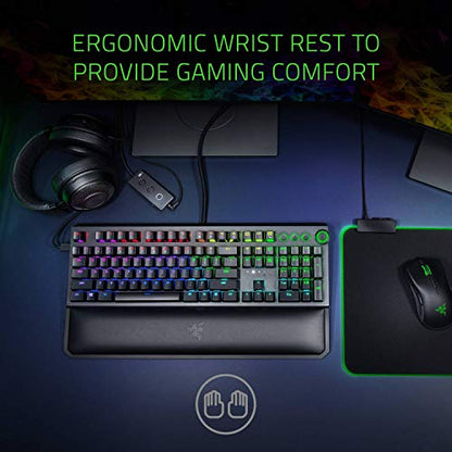 Razer BlackWidow Elite Mechanical Gaming Keyboard: Yellow Mechanical Switches - Linear & Silent - Chroma RGB Lighting - Magnetic Wrist Rest - Dedicated Media Keys & Dial - USB Passthrough