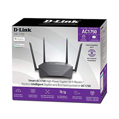 D-Link WiFi Router AC1700 Mesh Smart Internet Network Works with Alexa & Google Assistant, WP3 MU-MIMO Dual Band Gigabit Gaming (DIR-1750-US)