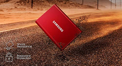 SAMSUNG T7 Portable SSD 500GB - Up to 1050MB/s - USB 3.2 External Solid State Drive, Blue (MU-PC500H/AM)