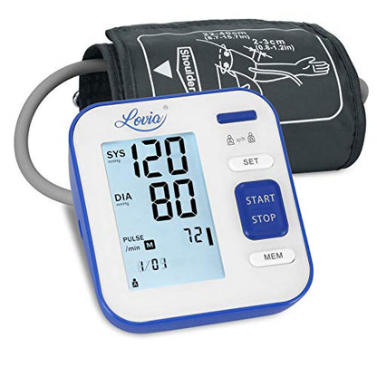 Lovia Blood Pressure Monitor-Automatic Upper Arm Blood Pressure Machine Cuff Kit with Backlit Display,Irregular Heartbeat & Hypertension Detector,120 Sets Memory