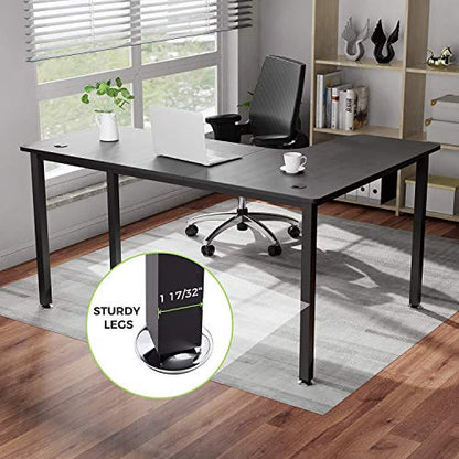 DESIGNA L Shaped Desk Computer Gaming Desk 60'', Office Desk with Mouse Pad, Corner Desk Easy to Assemble, Black