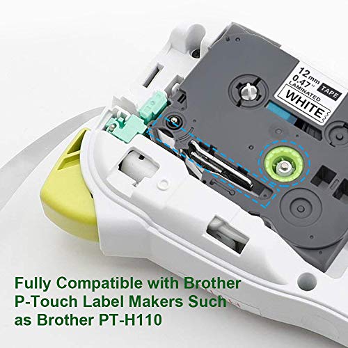 Zencoma Compatible Label Tape Replacement for Brother Label Maker Tape 12mm 0.47 White Ptouch TZe TZ 231 Laminated Tapes Work with Brother P Touch PT-D210 PT-H110 PTD-600 PT-D400 26.2 Feet, 5 Pack