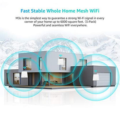 Meshforce Whole Home Mesh WiFi System M3s Suite (Set of 3) – Gigabit Dual Band Wireless Mesh Router Replacement - High Performance WiFi Coverage 6+ Bedrooms