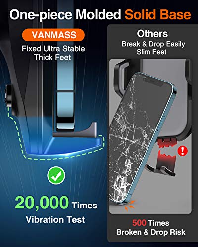 VANMASS Car Phone Mount, Universal Cell Phone Holder for Car Dashboard, Windshield, Air Vent with One-Click Release Button, Compatible with iPhone, Samsung, Google, LG, HTC & More Smartphone