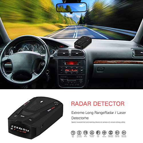 Snnetwork Radar Detectors for Cars, Laser Radar Detector with Voice Prompt Speed, Vehicle Speed Alarm System, Led Display, City/Highway Mode, Car 360 Degree Automatic Detection for Cars (Fcc)