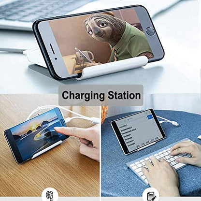 Multi Port USB Charger Desktop 4 USB Charging Station Phone Mount Charger Fast for iPhone, iPad, Samsung, Tablet, Bluetooth Speakers, Powerbank, HTC, LG, Sony, Google Nexus and More (White)