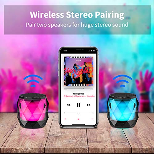  LFS Portable Bluetooth Speakers Wireless Mini Speaker  Waterproof Outdoor Speaker, TWS Pairing, RGB Lights, 12H Playtime, Unique  Design, Small Compact Speakers for Travel, Home, Party : Electronics