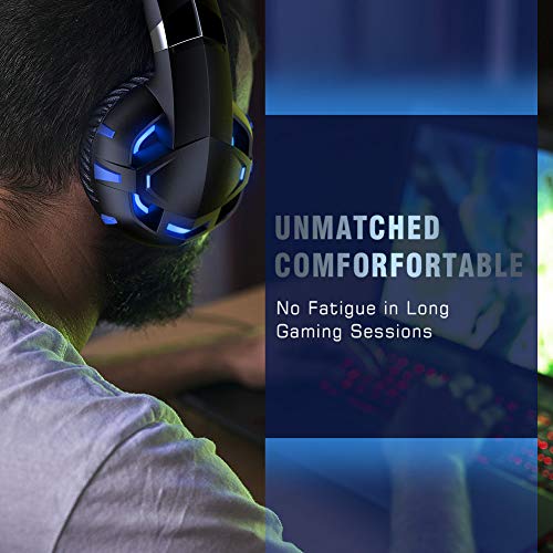 RUNMUS Gaming Headset Xbox One Headset PS4 Headset with Crystal Clear Mic & LED Light, Compatible with PC, PS4, Xbox One Controller(Adapter Not Included)