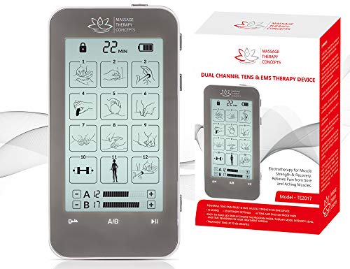 TENS Unit and EMS Combination Muscle Stimulator with 2 Channels, 12 Modes for Pain Management for Back, Neck, Arms, Legs, Abs, and Muscle Rehabilitation