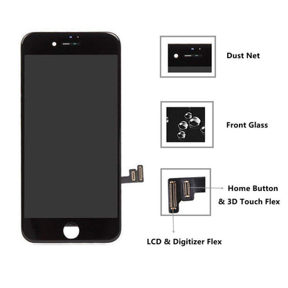 Premium Screen Replacement Compatible with iPhone 7 4.7 inch Full Assembly -LCD Touch Digitizer Display Glass Assembly with Tools, Fit Compatible with iPhone 7 (Black)