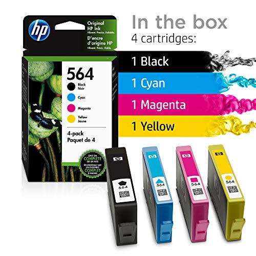HP 564 | 4 Ink Cartridges | Black, Cyan, Magenta, Yellow | CB316WN, CB318WN, CB319WN, CB320WN