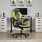 OFM Racing Style Bonded Leather Gaming Chair, in Green