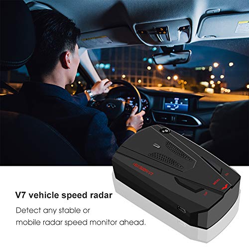 Laser Radar Detector for Cars, Prompt Speed, City/Highway Mode, 360 Degree Detection Policy Radar Detectors Kit with LED Display (Blue)