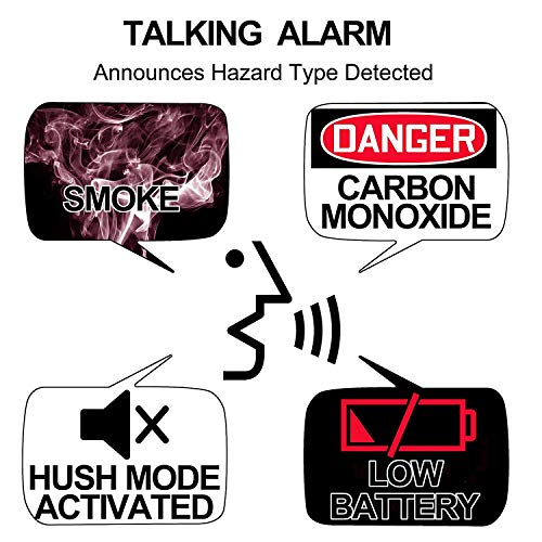 Kidde 21026043 Battery-Operated(Not Hardwired) Combination Smoke/Carbon Monoxide Alarm with Voice Warning KN-COSM-BA