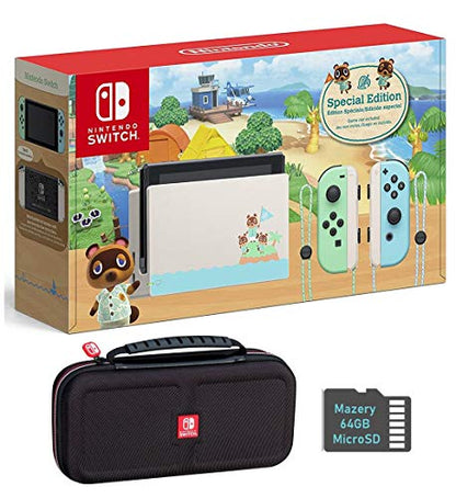 Nintendo Switch Bundle w/Case & SD Card: Nintendo Switch Animal Crossing New Horizons Edition 32GB Console, Mazery SD Card & Travel Case