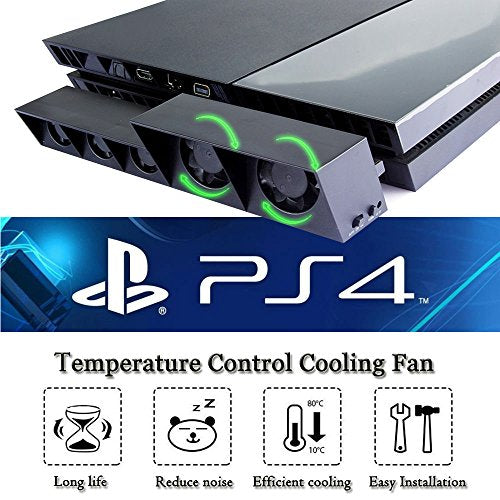 PS4 Turbo Cooling Fan – ElecGear External USB Cooler with Auto Temperature Controlled Radiator for Sony Playstation 4 Console