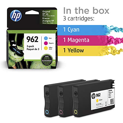HP 962 | 3 Ink Cartridges | Cyan, Magenta, Yellow | 3HZ96AN, 3HZ97AN, 3HZ98AN