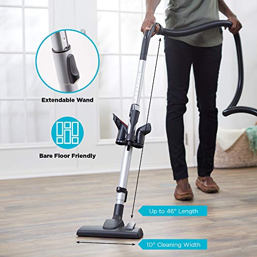 Canister Vacuum Cleaner, Simplicity Jill Compact Vacuum for Hardwood Floors and Rugs, Dual Certified Hepa Filtration, Bagged