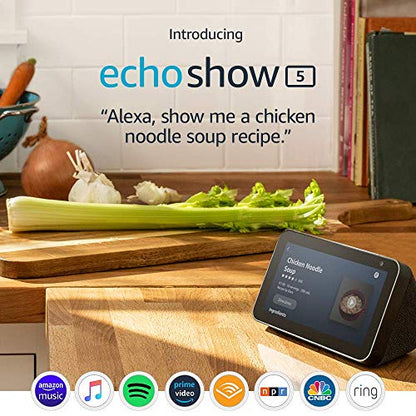 Echo Show 5 -- Smart display with Alexa – stay connected with video calling - Charcoal