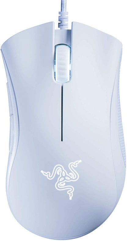 Razer DeathAdder Essential Gaming Mouse: 6400 DPI Optical Sensor - 5 Programmable Buttons - Mechanical Switches - Rubber Side Grips - White