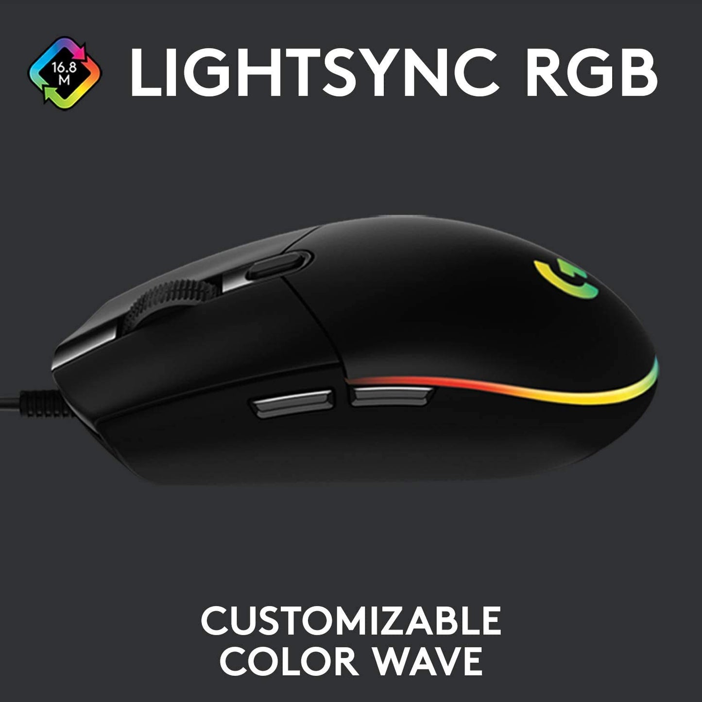 Logitech G203 LIGHTSYNC Wired Gaming Mouse - Black