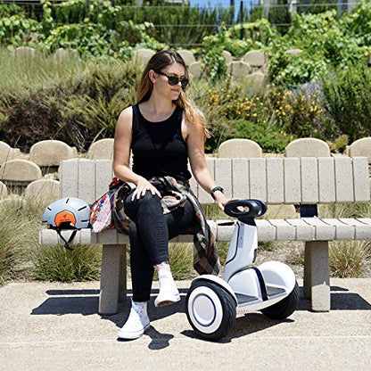 Segway Ninebot S-Plus Smart Self-Balancing Electric Scooter with Intelligent Lighting and Battery System, Remote Control and Auto-Following Mode, White