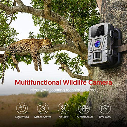 Victure Trail Game Camera 16MP with Night Vision Motion Activated 1080P Hunting Cameras with Low Glow and Upgraded Waterproof IP66 for Outdoor Wildlife Watching