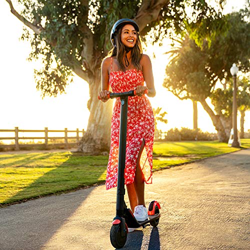 Segway Ninebot ES1L Electric Kick Scooter, Lightweight and Foldable, Upgraded Motor and Battery Pack, 8-inch Inner-Support Hollow Tires, Dark Grey & Orange