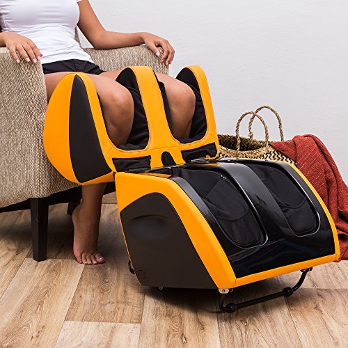 VITALZEN Plus® Massager for feet, Calves,Legs,Knees and Thighs – Yellow (2020 Mod.) - Compression-Air Massage-Rollers-Thermal-Heating-Kneading-Foot Reflexology - 2 Year Warranty