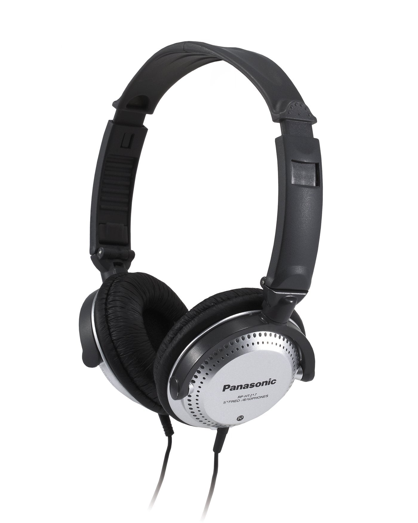 Panasonic Stereo Headphones with XBS Port, Integrated Volume Controller and Lightweight Foldable Design – RP-HT227-K – Over the Ear Headphones (Black & Silver)