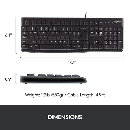 Logitech Desktop MK120 Durable, Comfortable, USB Mouse and keyboard Combo