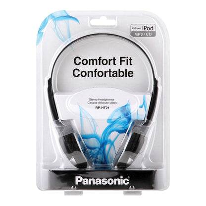 Panasonic Headphones On-Ear Lightweight with XBS RP-HT21 (Black & Silver)