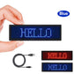 LED Name tag for Business, Rechargeable LED Card Screen for Bar Hotel Party Supermarket School and Restaurant44 x 11 Pixels and USB Programming Digital Display - LED Name Badge Blue