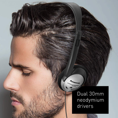 Panasonic Headphones On-Ear Lightweight with XBS RP-HT21 (Black & Silver)